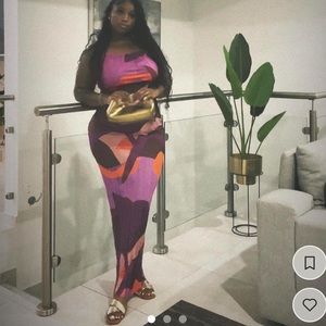 PLT pink plisse maxi set